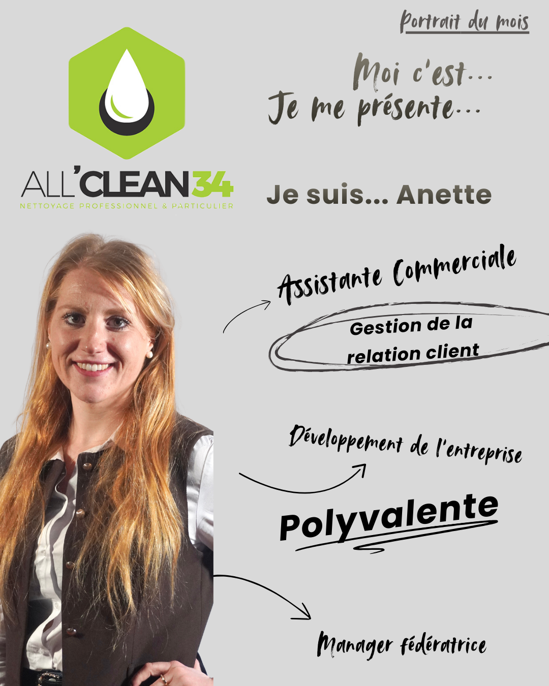 Profil du mois : Anette, le visage de la relation client chez All'Clean 34